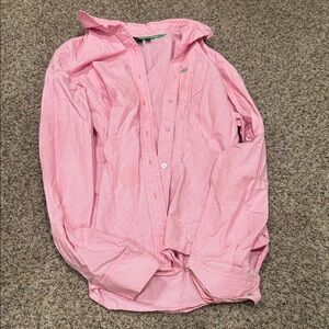 Pink Checkered Shirt with Embroidery